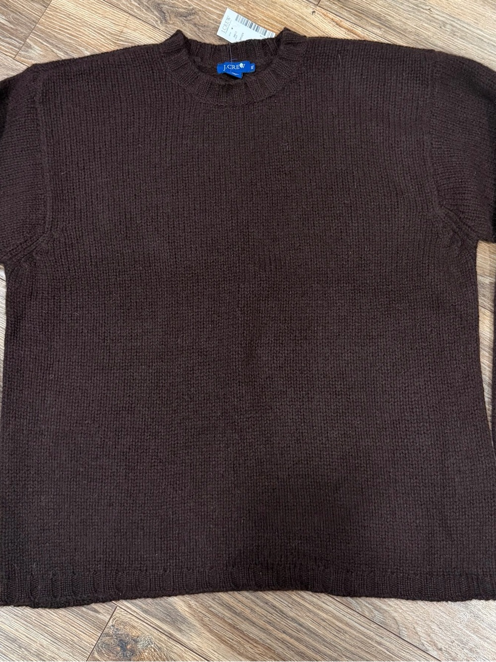 Vintage Wool J. Crew Men's Dark Brown Crewneck Sweater NWT